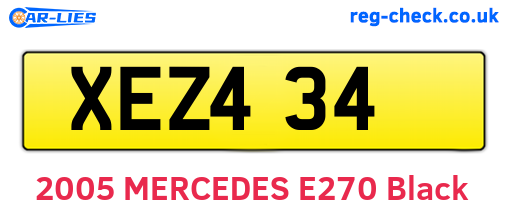 XEZ434 are the vehicle registration plates.