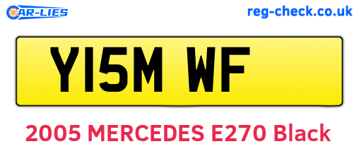 Y15MWF are the vehicle registration plates.
