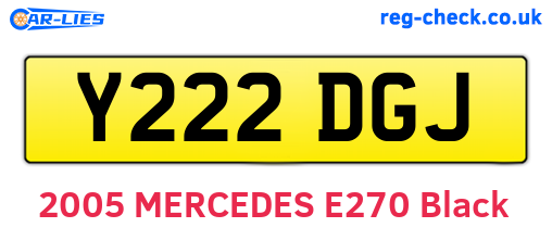 Y222DGJ are the vehicle registration plates.