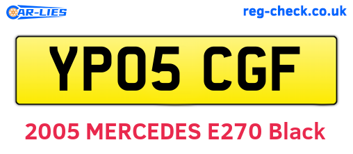 YP05CGF are the vehicle registration plates.