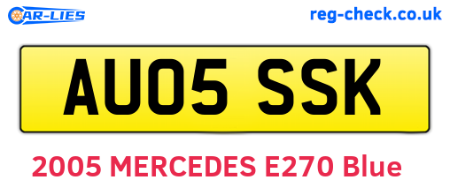 AU05SSK are the vehicle registration plates.