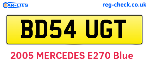 BD54UGT are the vehicle registration plates.