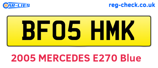 BF05HMK are the vehicle registration plates.