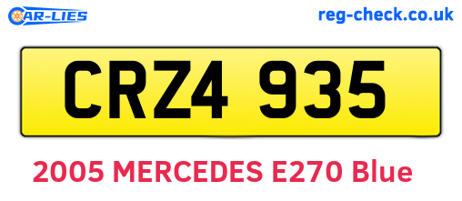 CRZ4935 are the vehicle registration plates.