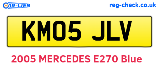 KM05JLV are the vehicle registration plates.