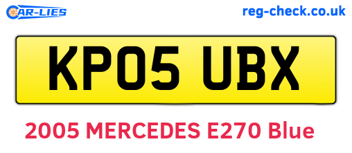 KP05UBX are the vehicle registration plates.