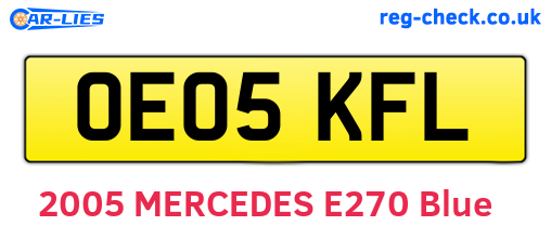 OE05KFL are the vehicle registration plates.