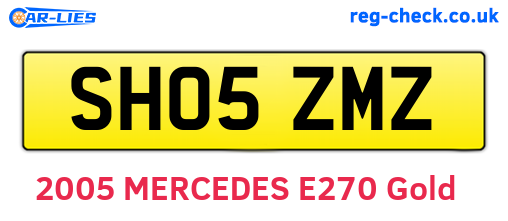 SH05ZMZ are the vehicle registration plates.