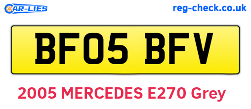 BF05BFV are the vehicle registration plates.