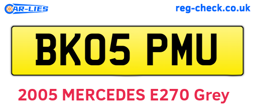 BK05PMU are the vehicle registration plates.