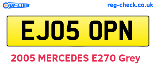 EJ05OPN are the vehicle registration plates.