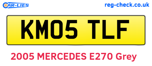 KM05TLF are the vehicle registration plates.