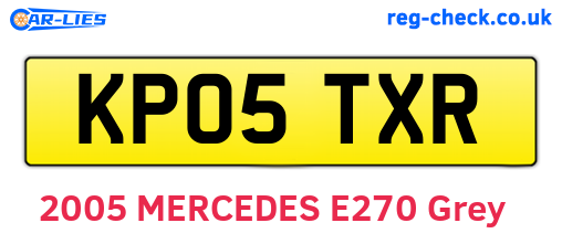 KP05TXR are the vehicle registration plates.