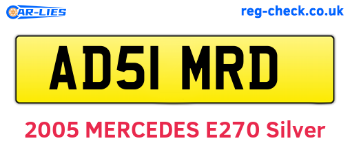 AD51MRD are the vehicle registration plates.