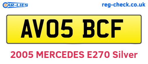 AV05BCF are the vehicle registration plates.