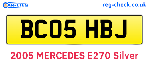 BC05HBJ are the vehicle registration plates.