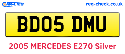 BD05DMU are the vehicle registration plates.