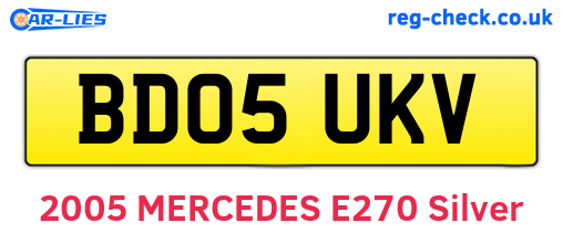 BD05UKV are the vehicle registration plates.