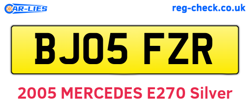 BJ05FZR are the vehicle registration plates.
