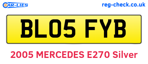 BL05FYB are the vehicle registration plates.