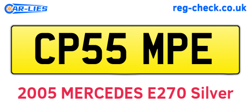 CP55MPE are the vehicle registration plates.