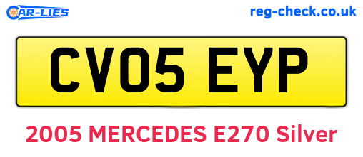 CV05EYP are the vehicle registration plates.