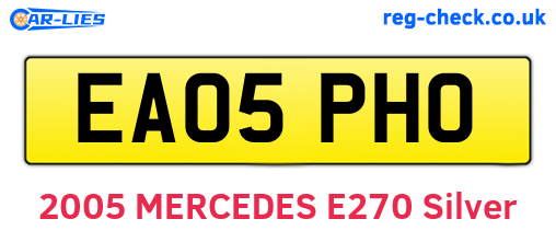 EA05PHO are the vehicle registration plates.