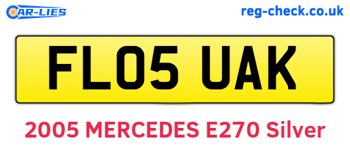 FL05UAK are the vehicle registration plates.