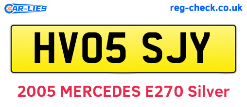 HV05SJY are the vehicle registration plates.