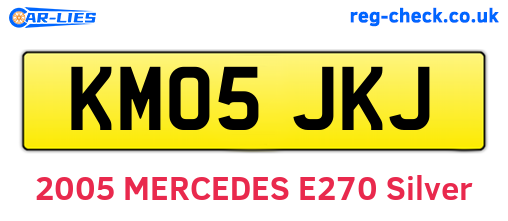 KM05JKJ are the vehicle registration plates.