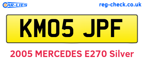 KM05JPF are the vehicle registration plates.