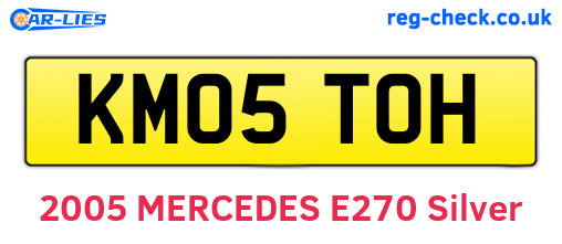 KM05TOH are the vehicle registration plates.