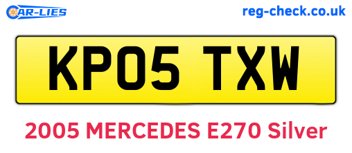 KP05TXW are the vehicle registration plates.