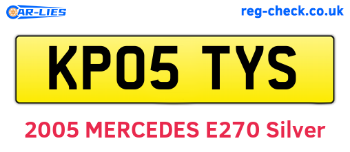 KP05TYS are the vehicle registration plates.