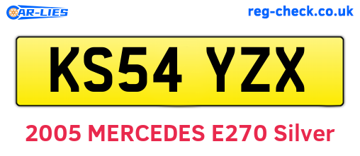 KS54YZX are the vehicle registration plates.