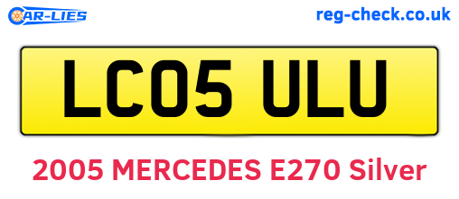 LC05ULU are the vehicle registration plates.