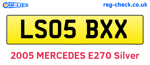 LS05BXX are the vehicle registration plates.