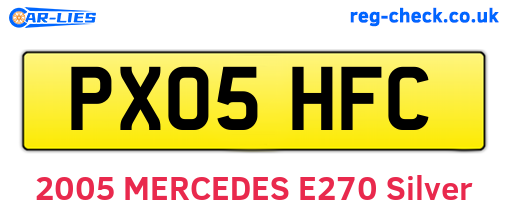 PX05HFC are the vehicle registration plates.