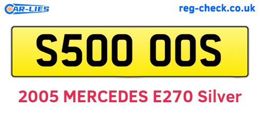 S500OOS are the vehicle registration plates.