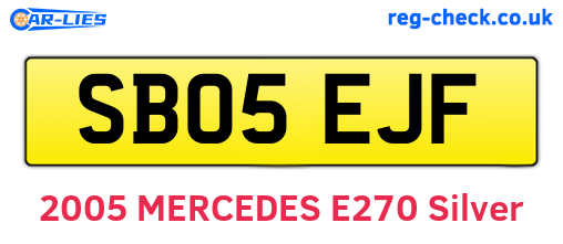 SB05EJF are the vehicle registration plates.