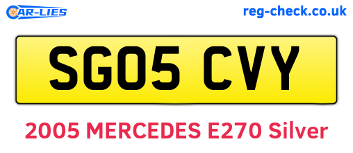 SG05CVY are the vehicle registration plates.