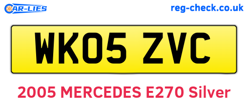WK05ZVC are the vehicle registration plates.