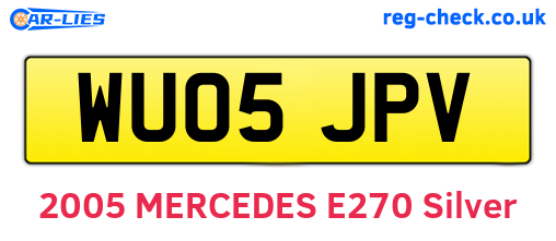 WU05JPV are the vehicle registration plates.