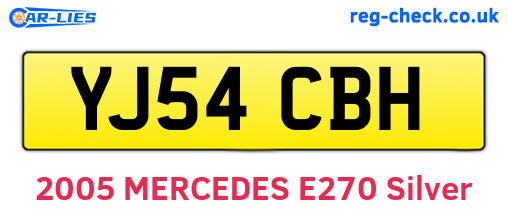 YJ54CBH are the vehicle registration plates.