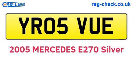 YR05VUE are the vehicle registration plates.