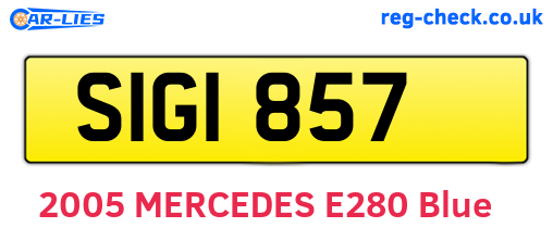 SIG1857 are the vehicle registration plates.
