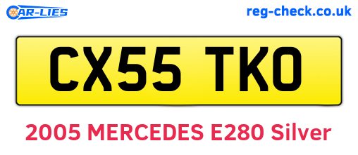 CX55TKO are the vehicle registration plates.
