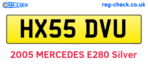 HX55DVU are the vehicle registration plates.