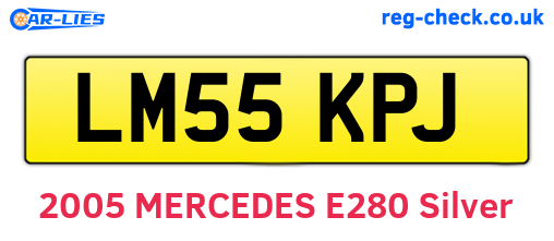 LM55KPJ are the vehicle registration plates.