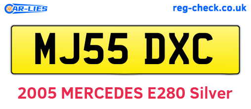 MJ55DXC are the vehicle registration plates.